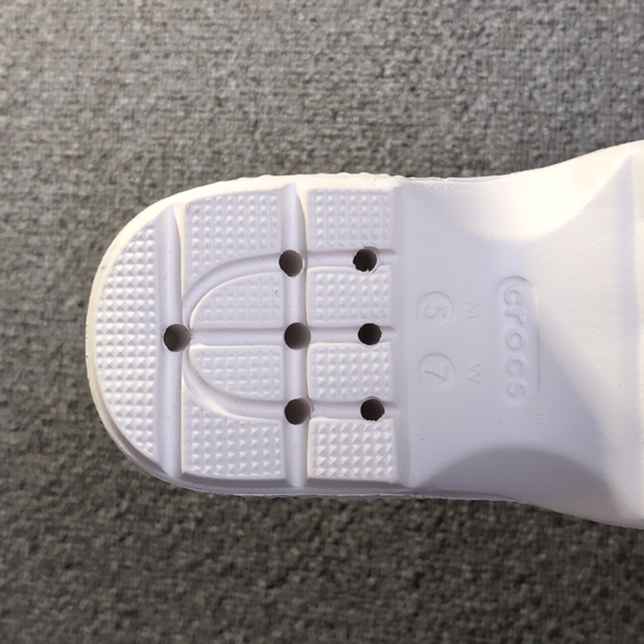 Crocs Stomp Slide Platform Chunky Slip On Chalk White Comfort Womens 7 - Picture 9 of 10